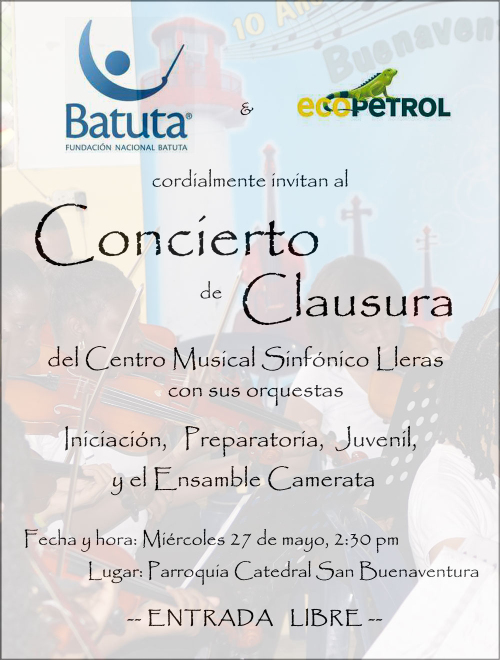 Y por fin Batuta se presentará en la Catedral San Buenaventura en concierto 
