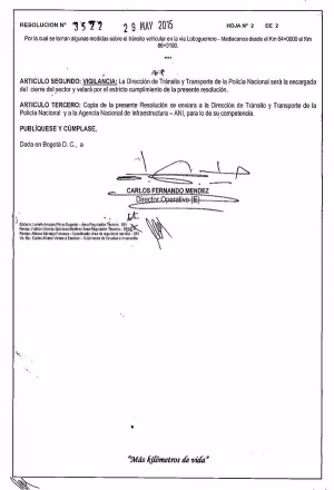 El cierre de la vía entre Loboguerrero y Mediacanoa inicia el 1 de julio
