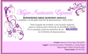 Bernardino Quiñones  invita a las mujeres de Buenaventura a la construcción de un Acuerdo Social