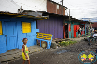 Mujeres por Buenaventura pintaron casas y negocios en sector maderero de El Piñal 
