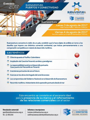 La Cámara Colombiana de la Infraestructura Seccional Occidente invita al evento Buenaventura: puertos y conectividad