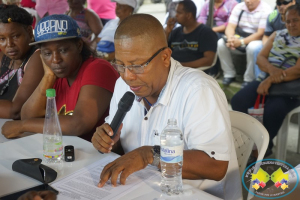 Platoneras y comerciantes de productos en la galería José Hilario López de Pueblo Nuevo levantaron la protesta que realizaban