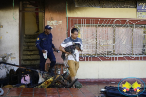 Bomberos voluntarios atendieron incendio estructural en la calle 5ª por el sector de la curva 