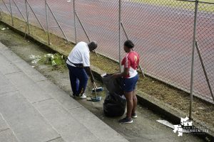 Liderada por el Gestor Social, se realizó la jornada de limpieza en el polideportivo El Cristal