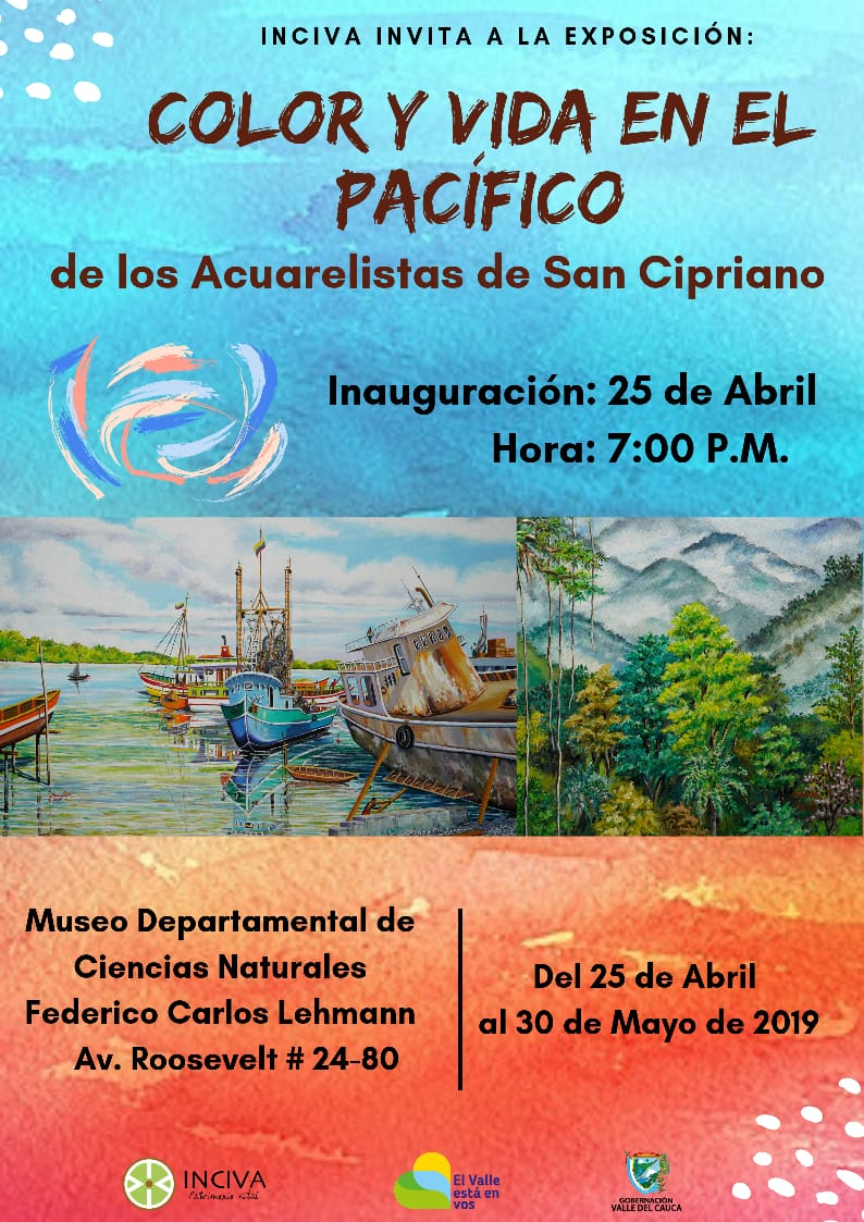 Del 25 de abril al 30 de mayo los Acuarelistas de San Cipriano realizarán exposición de sus obras en el museo de Inciva en Cali