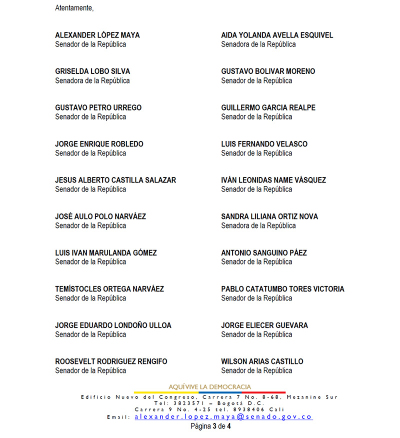 Este es el texto de la carta que le envió un grupo de congresistas al Gobierno nacional para que atienda el desabastecimiento en los pueblos de la costa pacífica colombiana