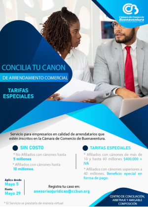 El Centro de Conciliación y Arbitraje de la Cámara de Comercio de Buenaventura ofrece conciliaciones gratuitas para arrendamientos comerciales