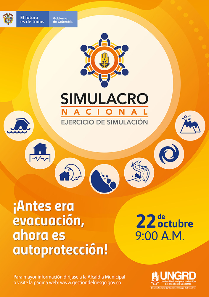 Todos a participar en el Simulacro Nacional de Evacuación que se realizará el 22 de octubre