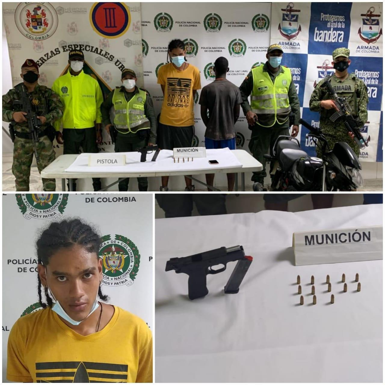 Judicializados un adulto y un menor de edad por porte ilegal de armas en Buenaventura 