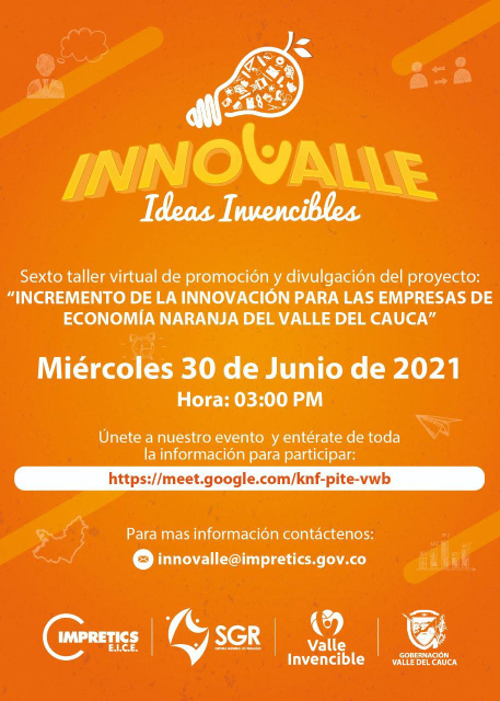 A través de “lnnovalle, Ideas Invencibles” la Gobernación del Valle busca apoyar los negocios de economía naranja en el departamento