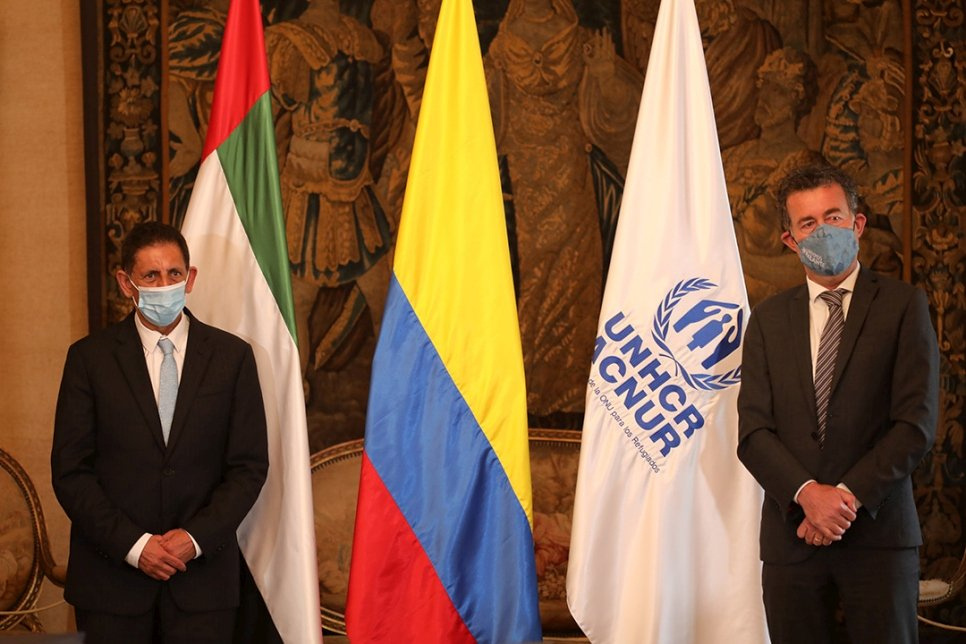 ACNUR y Emiratos Árabes Unidos firman un acuerdo por USD 2 millones en apoyo a la situación de la población venezolana en Colombia