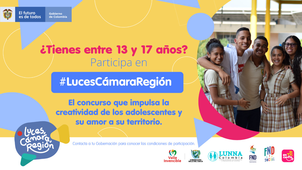 Abierta convocatoria ‘Luces, Cámara, Región’ en la que jóvenes podrán contar qué es lo mejor de vivir en el Valle