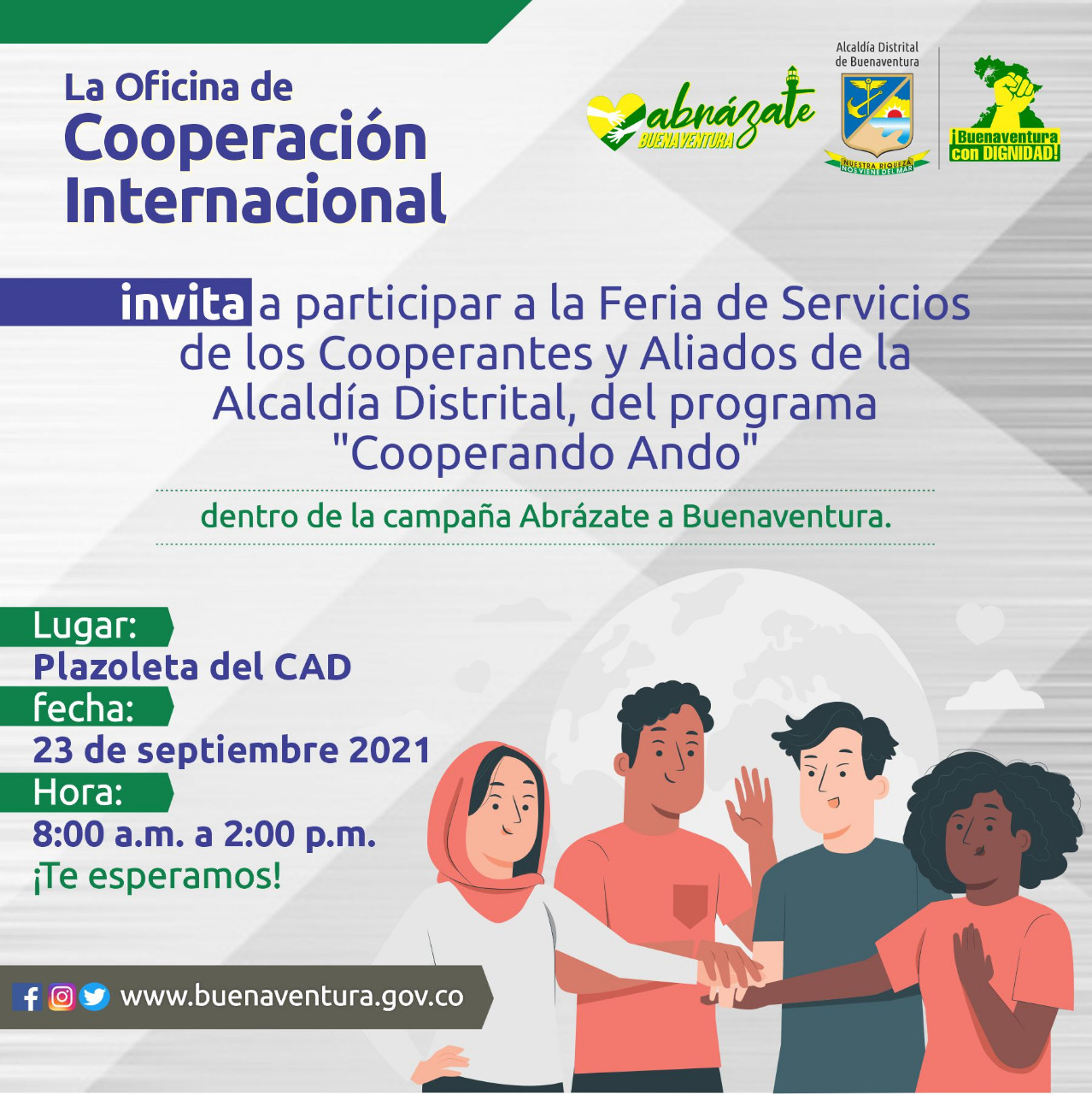 El programa Cooperando Ando, realizará Feria de Servicios de los cooperantes y aliados de la Alcaldía Distrital de Buenaventura
