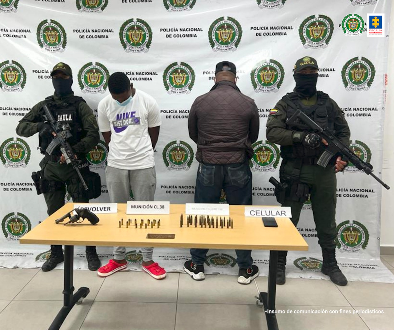 Fueron privados de la libertad alias Taylor y alias Andresito por presuntamente portar armas de fuego de uso privativo de las Fuerzas Armadas