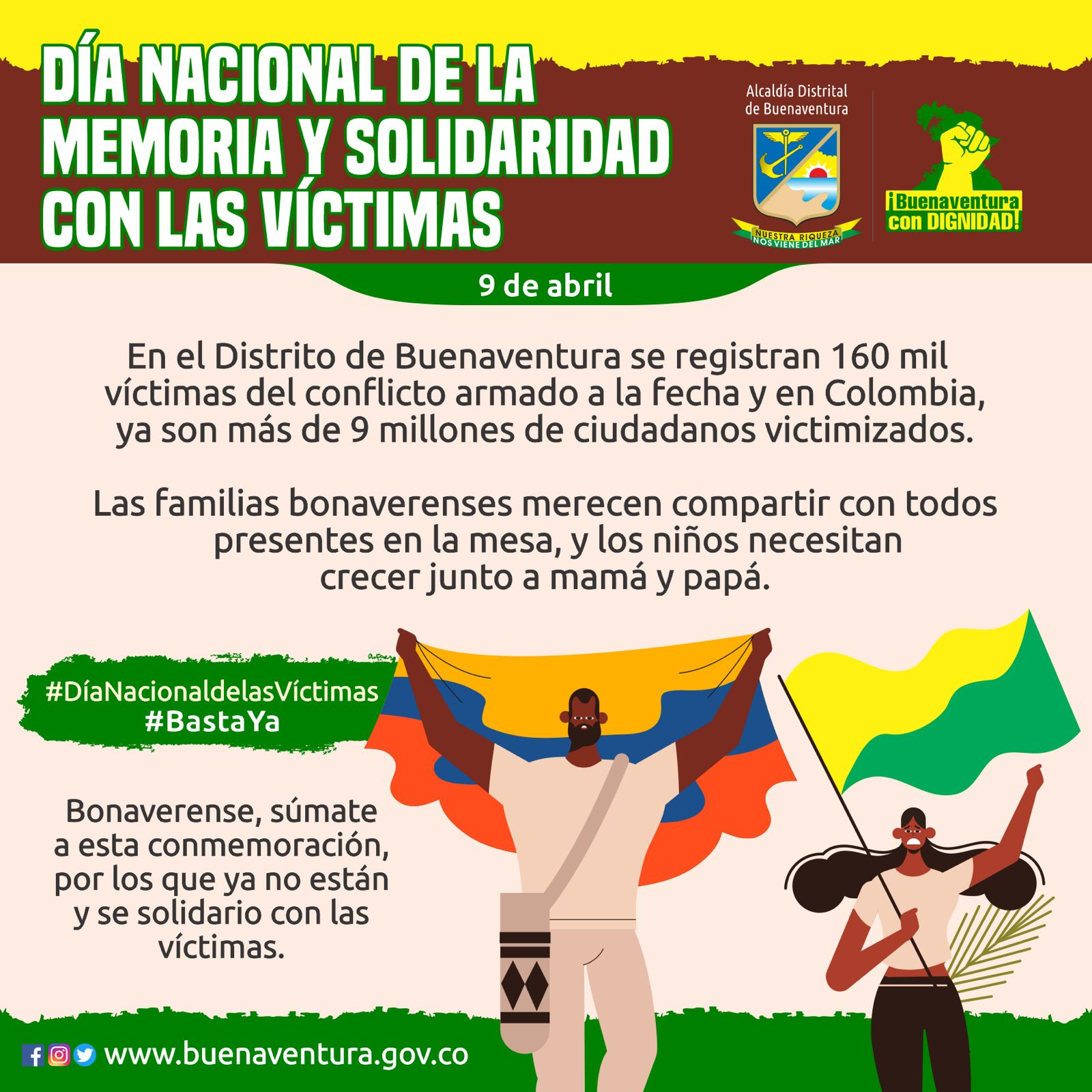 La Alcaldía Distrital de Buenaventura conmemorará el Día Nacional de las Víctimas