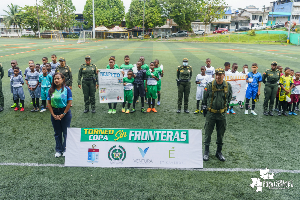 Avanza con éxito el torneo de fútbol Copa Sin Fronteras, auspiciado por la Policía, la Diócesis de Buenaventura y la Fundación Étikaverde para menores de 10 años