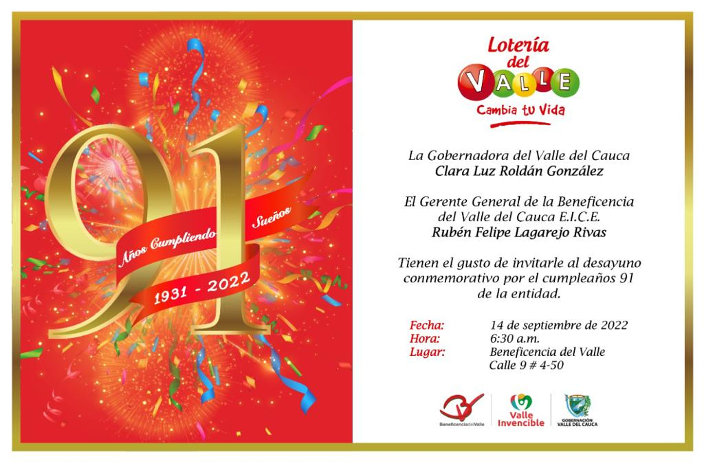 Lotería del Valle celebra 91 años de trabajo por la salud de los vallecaucanos