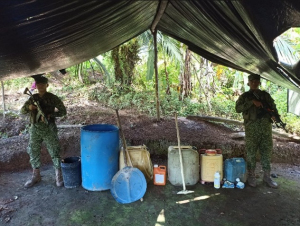 Fueron destruidos dos semisumergibles y diez laboratorios para el procesamiento de cocaína en Nariño y Cauca