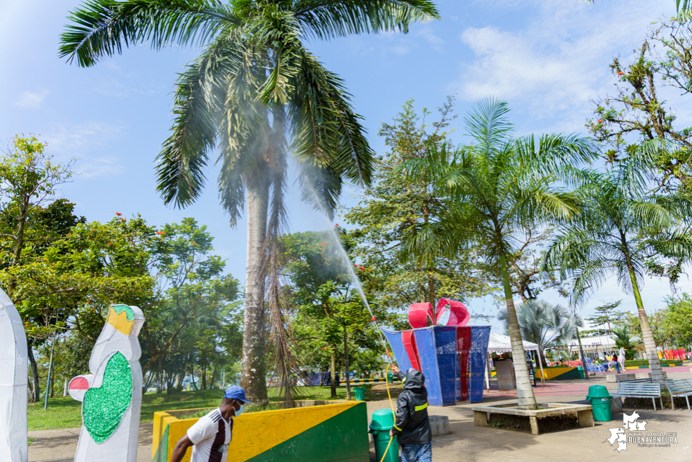 La Fundación Ideas Bahía de la Cruz dio inicio a la fumigación de las palmas y árboles en el Malecón de Buenaventura