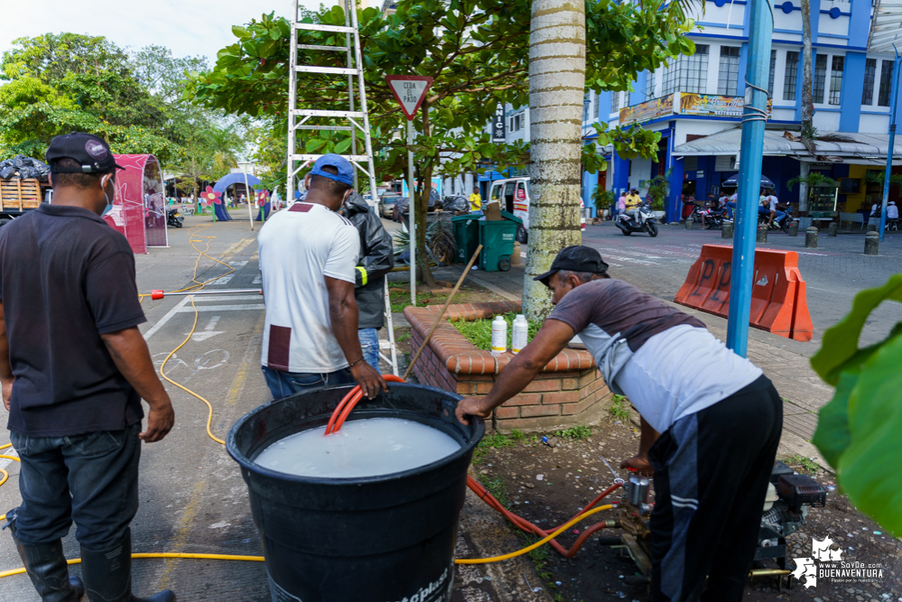 La Fundación Ideas Bahía de la Cruz dio inicio a la fumigación de las palmas y árboles en el Malecón de Buenaventura