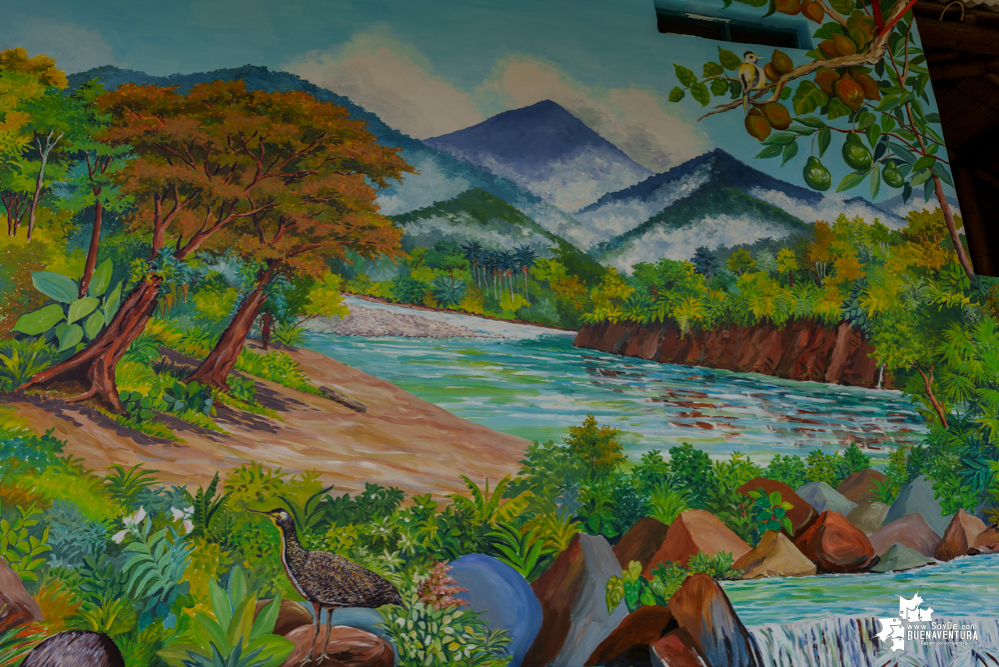 Pacífico de Agua Dulce: primera obra mural artística en zona rural de Buenaventura