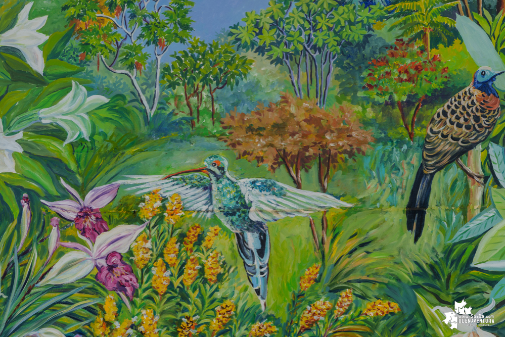 Pacífico de Agua Dulce: primera obra mural artística en zona rural de Buenaventura