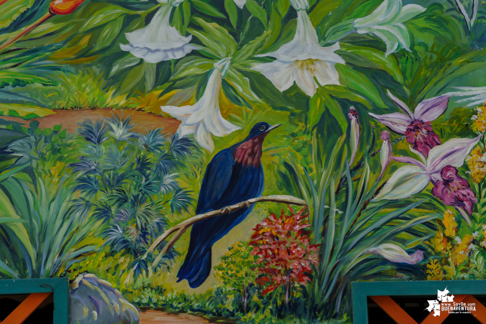 Pacífico de Agua Dulce: primera obra mural artística en zona rural de Buenaventura
