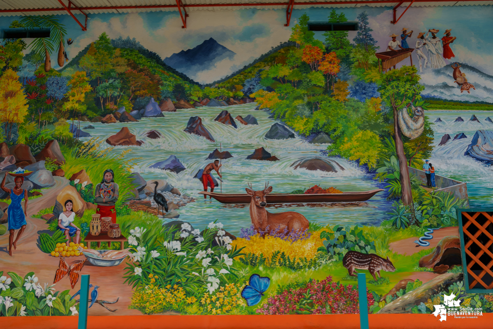 Pacífico de Agua Dulce: primera obra mural artística en zona rural de Buenaventura