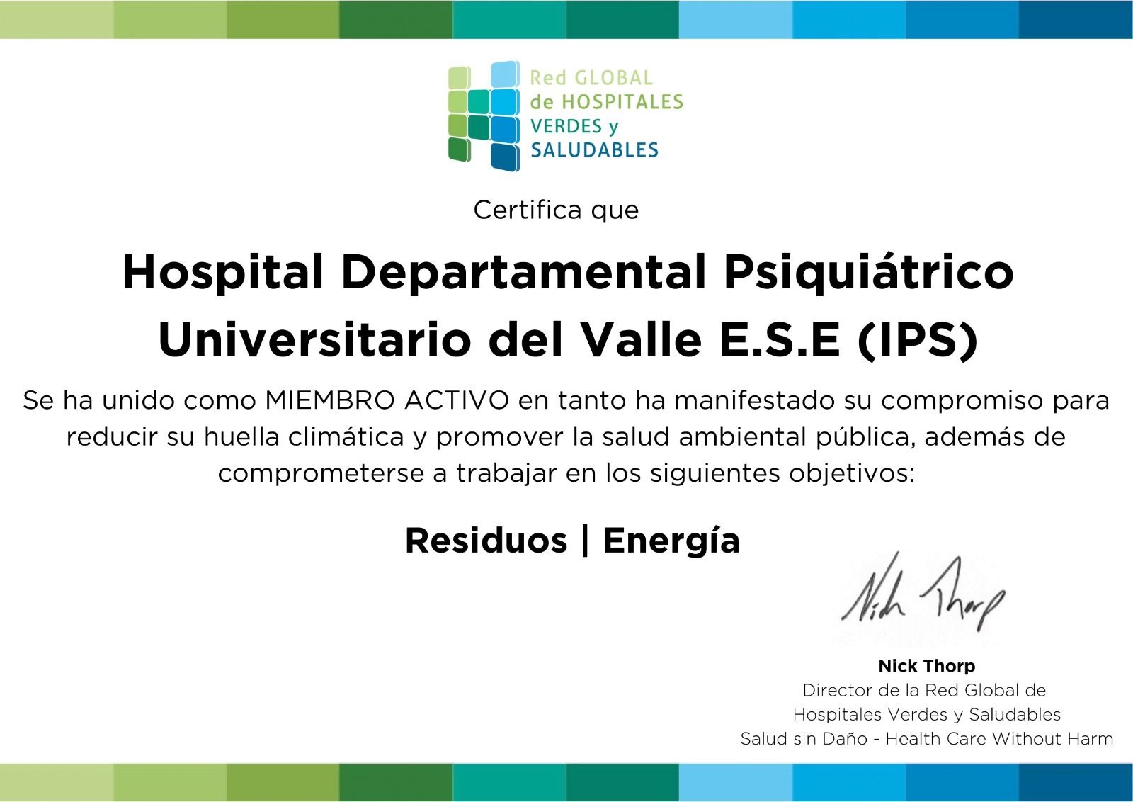 El Psiquiátrico Universitario del Valle, un hospital con sello verde 