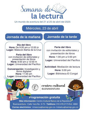 La Secretaría de Etnoeducación se sumó a la Semana de la Lectura que realiza el Banco de la República en Buenaventura del 21 al 25 de abril de 2025