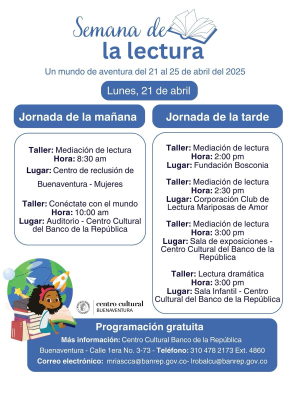 La Secretaría de Etnoeducación se sumó a la Semana de la Lectura que realiza el Banco de la República en Buenaventura del 21 al 25 de abril de 2025