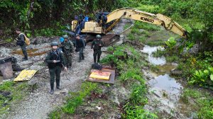 Golpe a las finanzas de la estructura Jaime Martínez con destrucción de maquinaria usada para la minería ilegal en Buenaventura