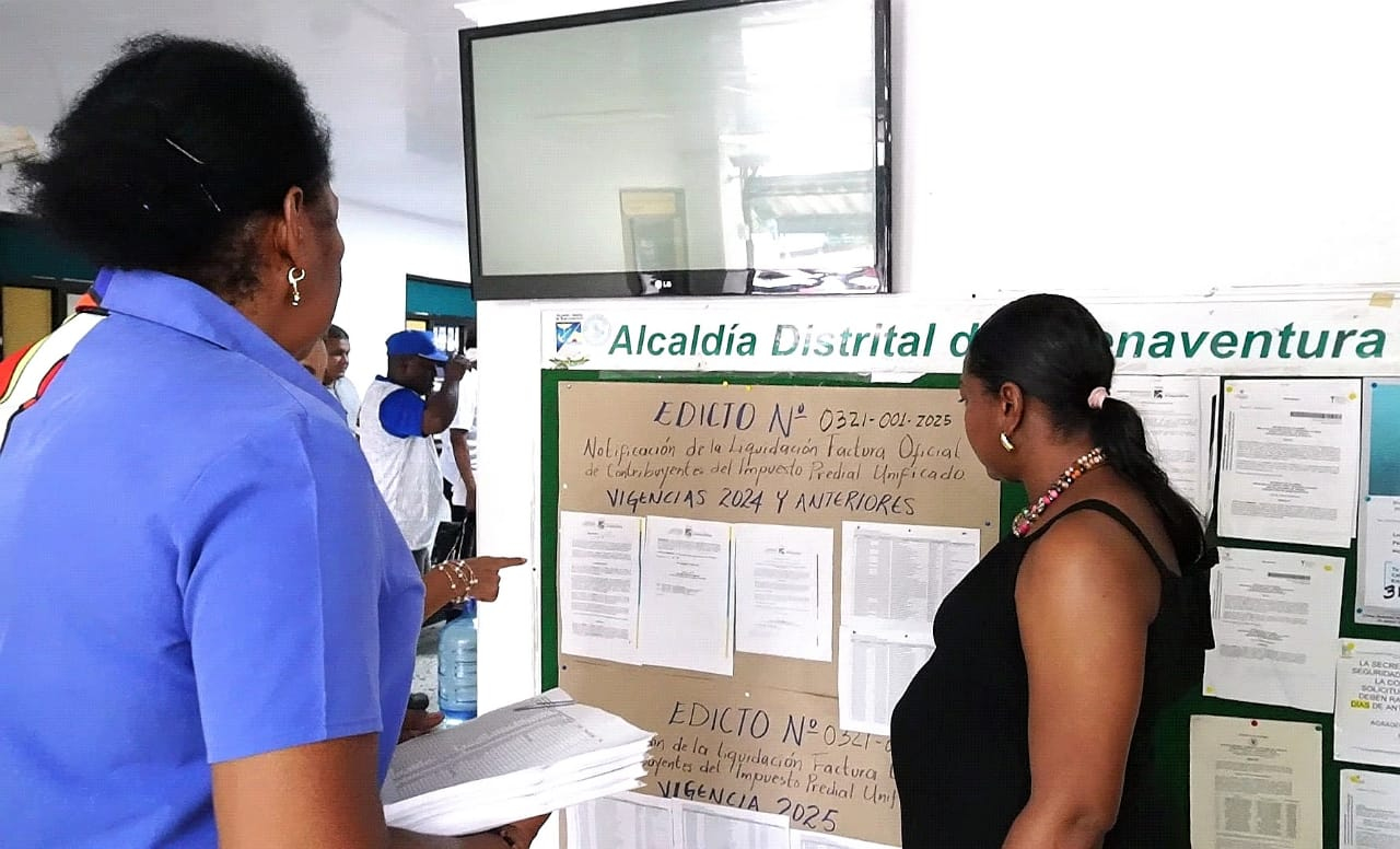 La Alcaldía Distrital de Buenaventura notifica a contribuyentes que tienen deudas del Impuesto Predial