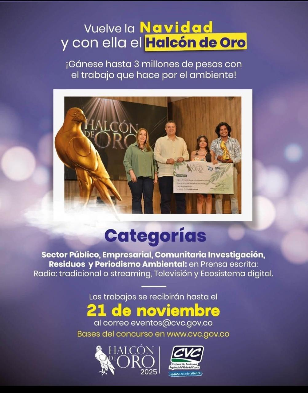 Está abierta convocatoria para el Halcón de Oro 2025 hasta el 21 de noviembre de 2025