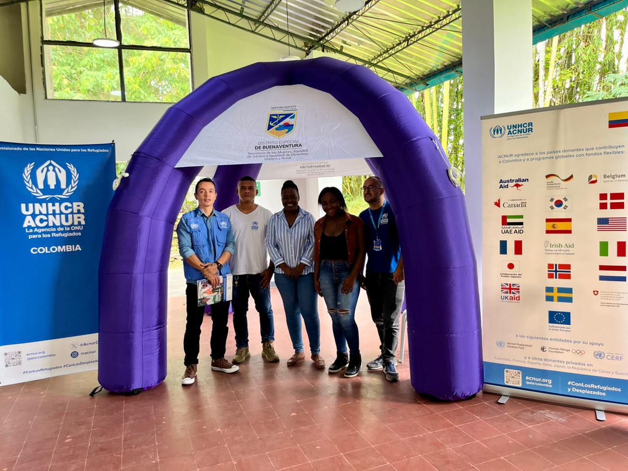 La Secretar&iacute;a de las Mujeres recibi&oacute; la Carpa Violeta con respaldo de ACNUR en Buenaventura