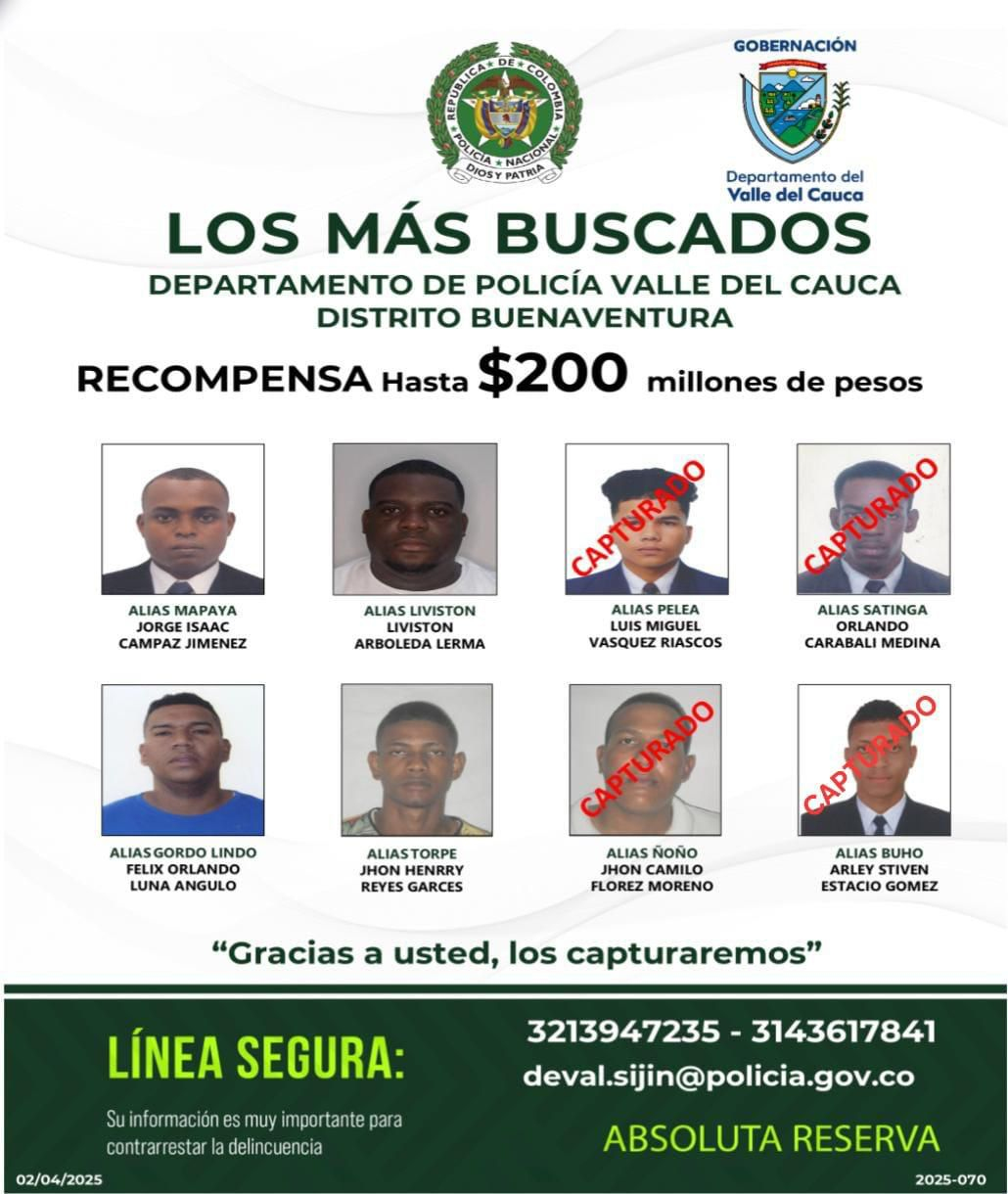 Capturan en Buenaventura a presunto cabecilla criminal alias B&uacute;ho incluido en el cartel de los m&aacute;s buscados