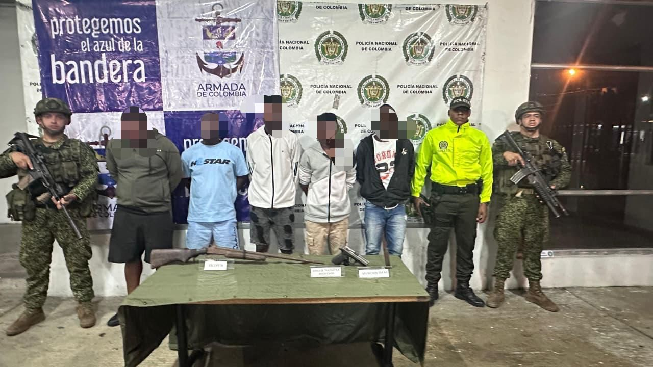 Polic&iacute;a captura a seis personas y aprehende a dos menores en operativos contra estructuras criminales en Buenaventura