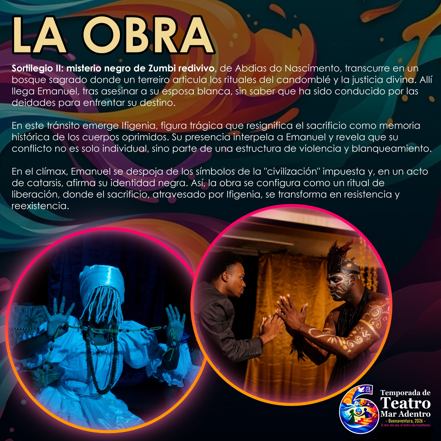 Cambio en la programaci&oacute;n: &ldquo;Sortilegio II&rdquo; llega a la Temporada Mar Adentro ante aplazamiento de &ldquo;El Rinoceronte&rdquo;  