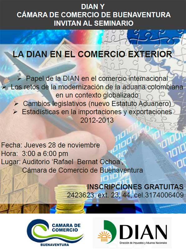 Cámara de Comercio de Buenaventura invita al seminario la Dian en el Comercio Exterior
