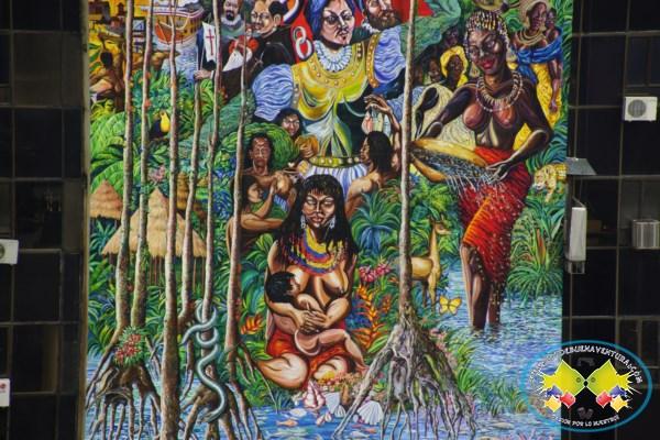 Se realizó pincelada protocolaria en la recuperación del mural Buenaventura 450 años al Cosmos