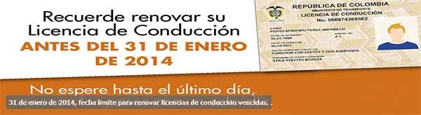 Hasta el 31 de enero de 2014 hay plazo para renovar de la licencia de conducci&oacute;n