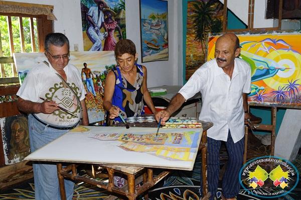 Acuarelistas de San Cipriano listos para iniciar la restauración del mural Buenaventura 450 años al Cosmos