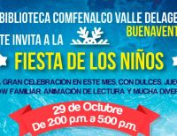 Fiesta de los niños hoy 29 de octubre en la biblioteca de Comfenalco Valle Regional Buenaventura