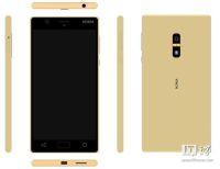 El Nokia D1C con Android se deja ver en color dorado y luciendo un lector de huellas dactilares