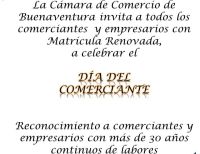 Invitación de la Cámara de Comercio de Buenaventura a celebrar el día del comerciante