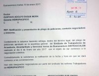 Trabajadores de Hidropacífico crean sindicato y presentan pliego de peticiones a la empresa