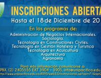 Inscripciones abiertas en la Unipacífico hasta el 18 de diciembre