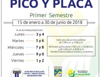 Conozca cómo quedó el pico y placa para el primer semestre del 2018