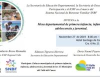 Mesa Departamental de Infancia del Valle propondrá a alcaldes un pacto por los derechos de la niñez