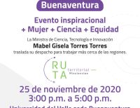 Minciencias llega al Distrito Especial de Buenaventura a impulsar proyectos creados por mujeres